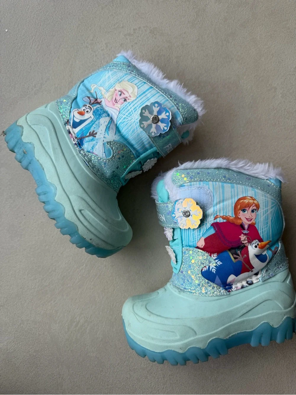Disney Frozen Light Blue Girls Snow Boots